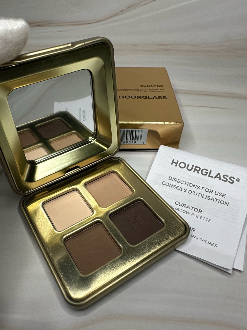 Hourglass Curator Eyeshadow Palette Minimalist Gold Compact New w/ Box
